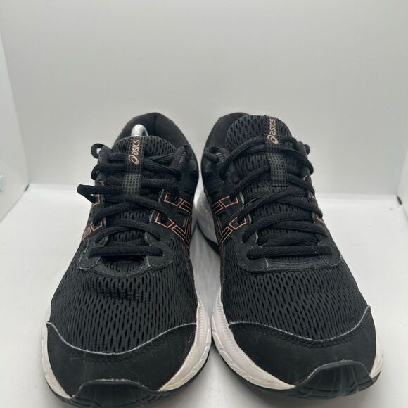 Asics Womens Gel Contend 6 Running Shoes Black 1012A570 Low Top Lace Up 8 - Picture 3 of 7